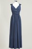 V-Ausschnitt Chiffon prächtiges Brautjungfernkleid mit gekappten Ärmeln - 15