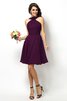 Robe demoiselle d'honneur naturel bref de col haut ligne a de princesse - 14