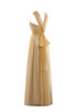 Moderno Vestido de Dama de Honor de Corte princesa de Sala de Blusa plisada de Largo - 8