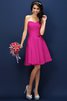 Normale Taille Drapiertes Mini Brautjungfernkleid mit Herz-Ausschnitt mit Plissierungen - 9