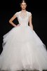 Robe de mariée naturel avec manche courte de mode de bal avec broderie trou serre - 3