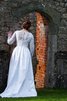 Robe de mariée vintage ligne a en taffetas avec manche longue de lotus - 3