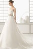 Abito da Sposa Formale A-Line Spazzola Treno Semplice All Aperto con Perline - 1
