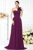 Robe demoiselle d'honneur plissage avec fleurs avec chiffon ligne a au drapée - 5
