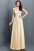 Herz-Ausschnitt Satin Ärmelloses Brautjungfernkleid mit Drapierung mit Plissierungen - 6