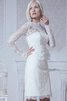 Abito da Sposa Allacciato in pizzo con Maniche Lunghe con Applique Lupetto Formale E Informale - 4