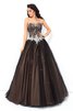 Abito Quinceanera Cuore con Perline Lungo Ball Gown A Terra - 1