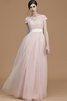 A Linie Prinzessin Normale Taille Brautjungfernkleid mit Schleife mit Gürtel - 2