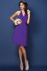 Natürliche Taile Chiffon Nackenband A-Line Kurzes Brautjungfernkleid - 23