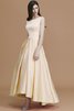 Asymmetrisch Prinzessin Reißverschluss Ärmelloses Satin Brautjungfernkleid - 12