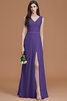 Robe demoiselle d'honneur naturel ruché avec chiffon ligne a manche nulle - 30