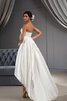 Spitze a linie plissiertes hoch niedrig romantisches Brautkleid mit Blume - 6