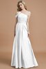 Vestido de Dama de Honor de Natural de Un sólo hombro de Hasta el suelo - 31
