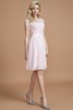 Robe demoiselle d'honneur de col bateau de princesse avec zip a-ligne manche nulle - 3