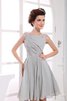 Robe demoiselle d'honneur simple courte informel avec sans manches fermeutre eclair - 4
