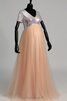 Robe de bal ruché avec perle a-ligne de lotus de traîne courte - 6