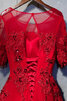 Robe de bal captivant cordon avec perle gaine col en bateau - 7