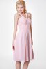 Ärmelloses A-Linie gerüschtes knielanges einfaches Brautjungfernkleid aus Chiffon - 4