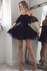 A-Linie Schulterfreier Ausschnitt Prinzessin Chiffon Abiballkleid ohne Ärmeln - 1