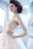 Robe de mariée naturel de mode de bal avec perle de traîne courte avec broderie - 4