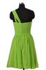Ein Schulter Reißverschluss A-Linie Chiffon kurzes Brautjungfernkleid - 3