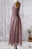 Moderno Vestido de Dama de Honor de Corte-A de Hasta el Tobillo de Abalorio - 3