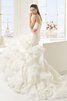 Robe de mariée à la mode ruchés plongeants ruché avec sans manches de col en cœur - 2