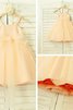 Ärmelloses Tüll Spaghetti Träger Prinzessin Blumenmädchenkleid mit Reißverschluss - 2
