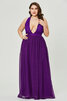 Abito da ballo v-scollo in chiffon splendente a-line con paillette sexy - 12