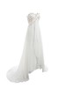 Robe de mariée naturel elégant manche nulle branle satin tissé extensible - 4