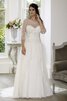 Robe de mariée romantique delicat cordon avec manche 3/4 en chiffon - 1