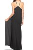 Chiffon a linie Spaghetti Träger knöchellanges schlichtes Brautjungfernkleid - 2
