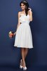 Drapiertes Natürliche Taile Plissiertes Brautjungfernkleid aus Chiffon ohne Ärmeln - 29