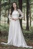 Sencillo Vestido de Novia en Tul de Popular de Manga larga - 4