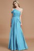 Vestido de Dama de Honor de Natural de Un sólo hombro de Hasta el suelo - 19