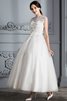 Duchesse-Linie Schaufel-Ausschnitt Seeküste Tüll Wadenlanges Brautkleid - 6