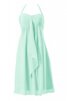 Robe demoiselle d'honneur courte ruché avec gradins avec chiffon fermeutre eclair - 1