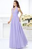 Robe demoiselle d'honneur naturel avec zip a-ligne de princesse jusqu'au sol - 17
