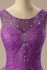 Satin Ärmelloses Perlenbesetztes plissiertes bodenlanges Quinceanera Kleid mit Stickerei - 3