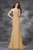 Robe demoiselle d'honneur longue naturel de sirène avec chiffon ruché - 12