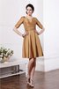 Robe demoiselle d'honneur bref plissage maillot textile taffetas de col en v - 1
