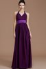 Normale Taille A-Line Ärmelloses Bodenlanges Brautjungfernkleid aus Chiffon - 5