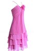 Ärmelloses A-Linie Chiffon mini Brautjungfernkleid mit Blume - 2