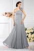 Robe demoiselle d'honneur longue de princesse jusqu'au sol avec zip avec fronce - 27