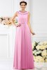 Boot-Ausschnitt Chiffon Reißverschluss Prinzessin Bodenlanges Brautjungfernkleid - 22