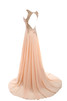 Robe de soirée exclusif de col haut en chiffon avec perle broderie - 7