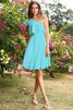 One Schulter Natürliche Taile Chiffon A-Linie Kurzes Brautjungfernkleid - 3