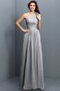Ein Schulter Ärmellos Empire Taille Chiffon A-Linie Brautjungfernkleid - 26