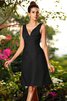 Robe demoiselle d'honneur plissage courte naturel avec fronce de col en v - 2