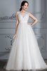 Robe de mariée elégant textile en tulle ligne a a plage v encolure - 3